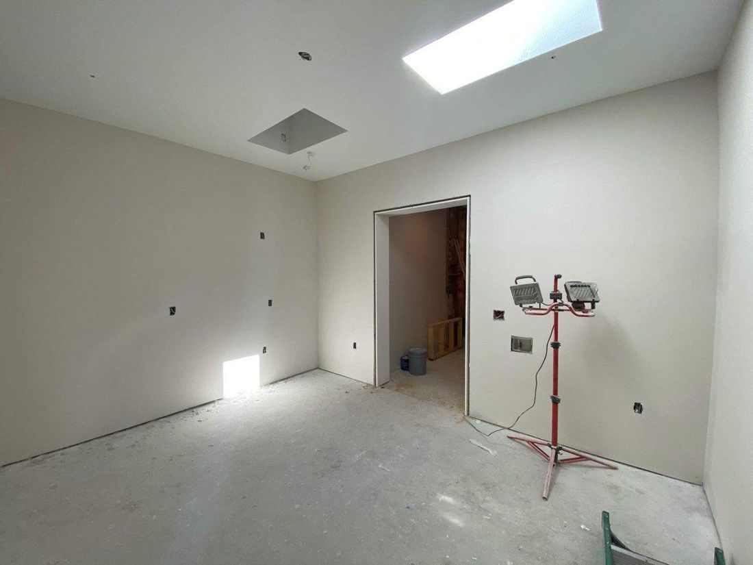 Same room with walls up and a skylight