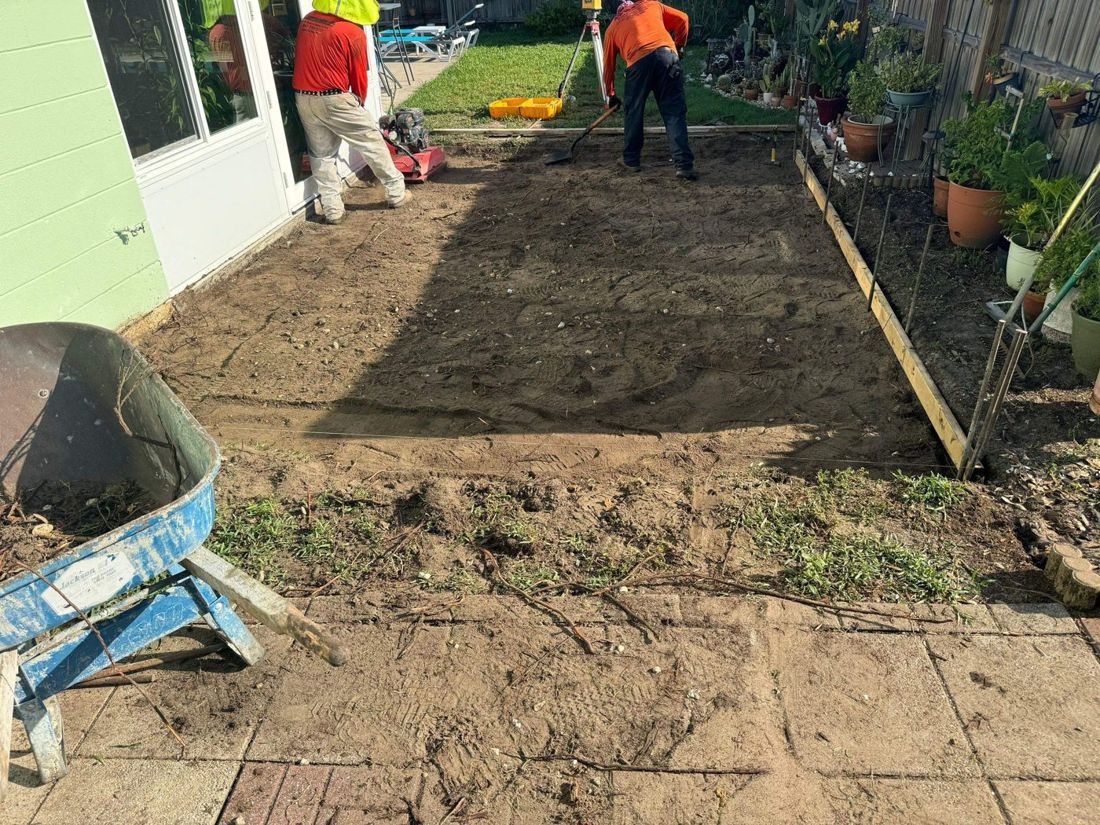 Backyard dug out for a new patio